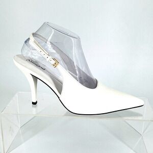 Abound White Size 8.5 Pointed Toe‎ Slingback Stiletto Pumps Heels NEW Carmella